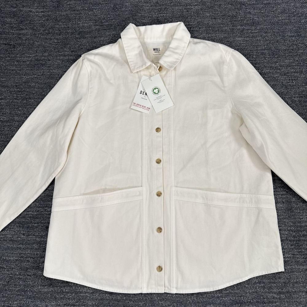Sezane Veste Will Jacket Women 2XL XXL Ecru Chore Organic Quiet Luxury Designer